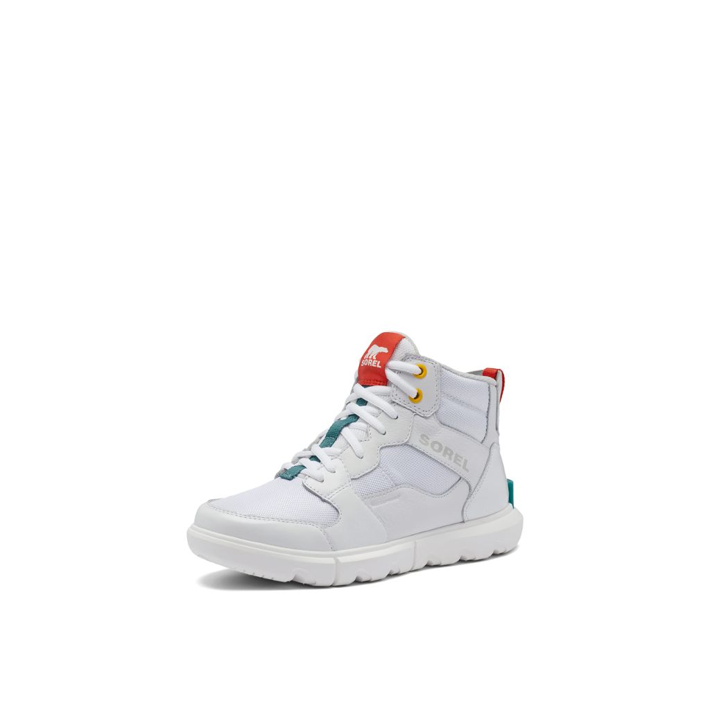 SZ 10, Sorel Women's Explorer II Sneaker Mid Waterproof Shoe - White, Moonstone