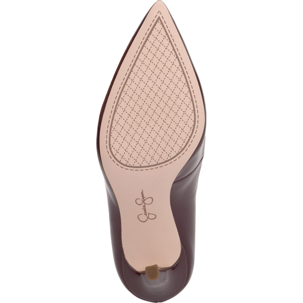 Jessica Simpson Cambredge Pointed Toe Pump, Dark Cherry Crinkle Patent, 7.5