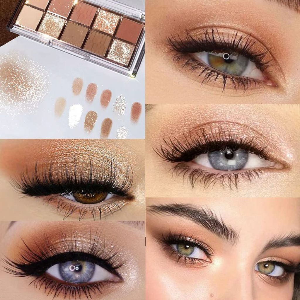 DIKALU- 10 Color Nude Eyeshadow Palette with Matte and Shimmer Shades – (12)
