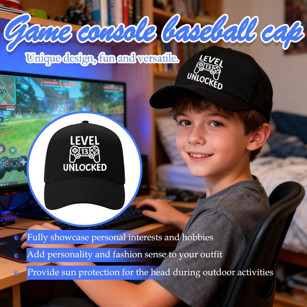Werncy Level 13 Unlocked Gamer Hat, Black