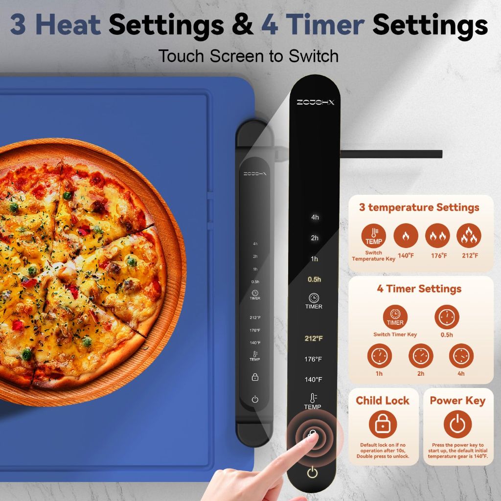 JCJSHX Silicone Food Warmer Mat - Blue