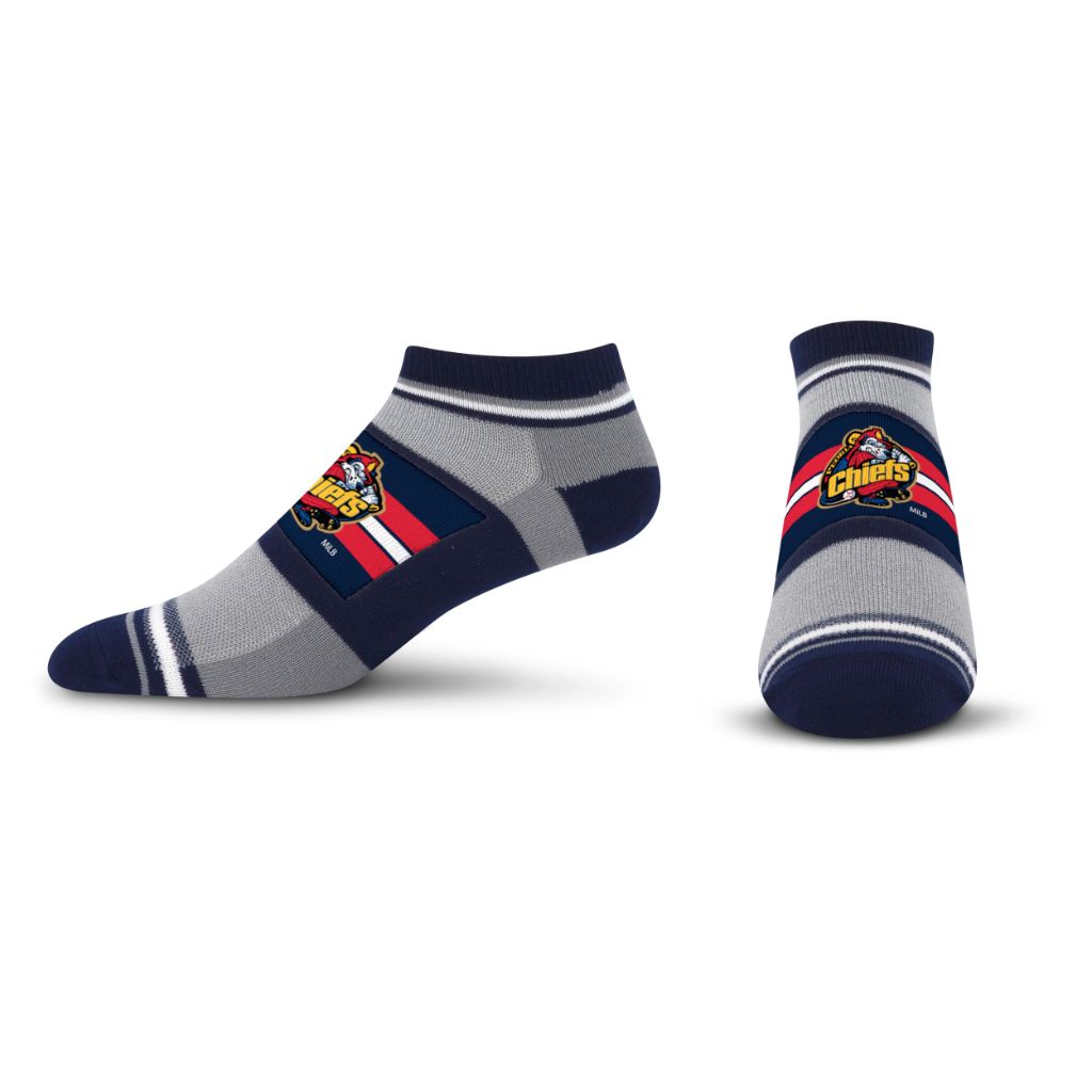 For Bare Feet MiLB PEORIA CHIEFS Streak No Show Sock Team Colors Medium
