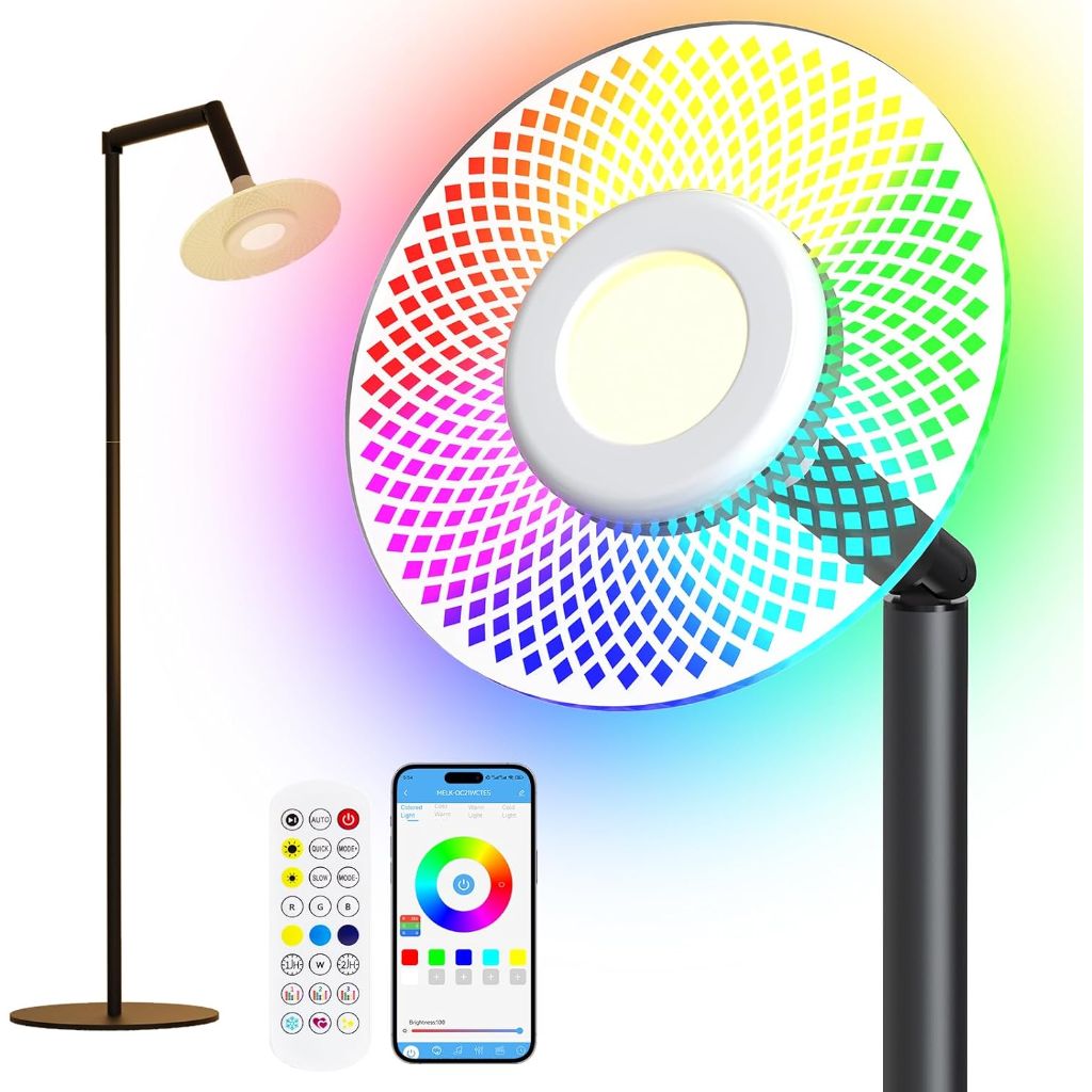 Yaldomt RGB Smart Standing Floor Lamp with App Remote Control - Black