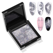 Makartt 3D Nail Gel Sculpting Gel: Argent Mystique Glitter Silver No Wipe UV Nail Gels for Nails Design, 5g Fairy Aurora Powder Gels, Glitter Mermaid 3D Nails Charms