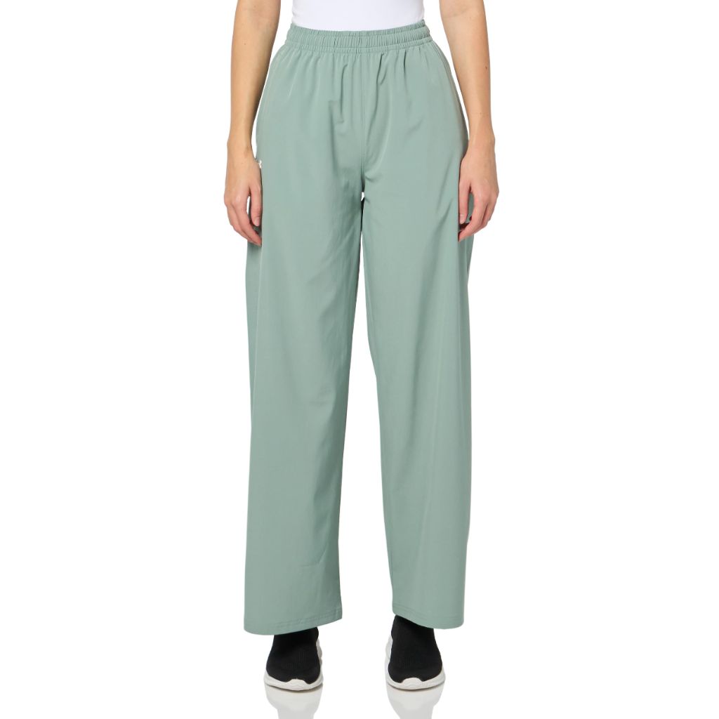Under Armour Womens Rival Wide Leg Pants, Silica Green - size Large