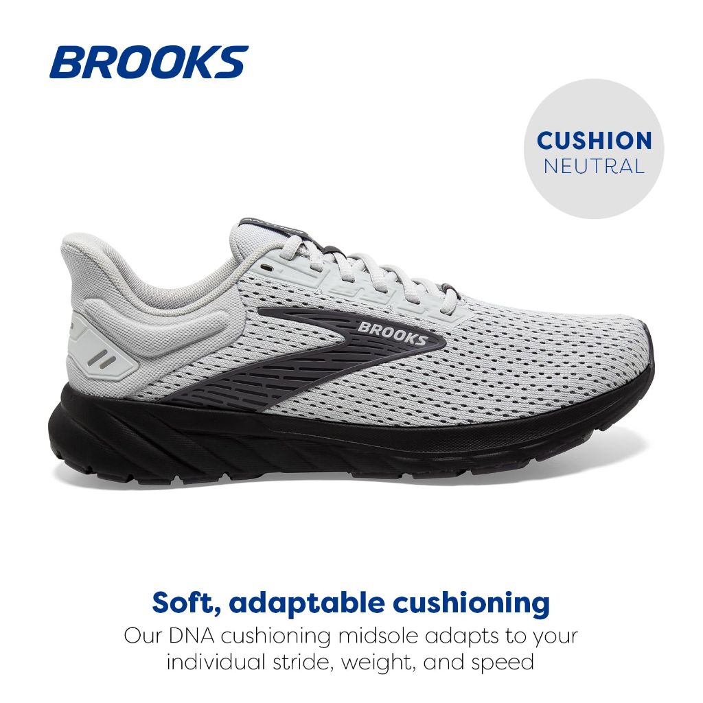 Brooks Men’s Anthem 6 Neutral Running Shoe - Gray/Blackened Pearl, Size 9