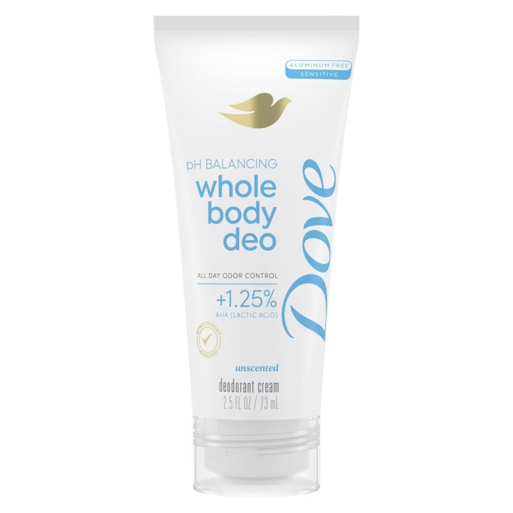Dove Women's Aluminum Free Whole Body Deo pH Balancing Deodorant Cream - Unscented, 2.5 oz