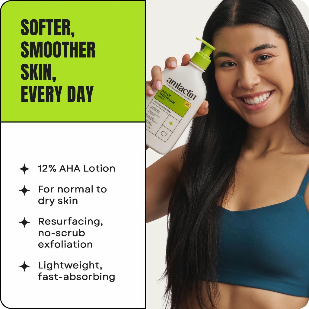 AmLactin Daily Nourish Therapeutic Body Lotion for Dry Skin -  14.1 oz (Packaging May Vary)