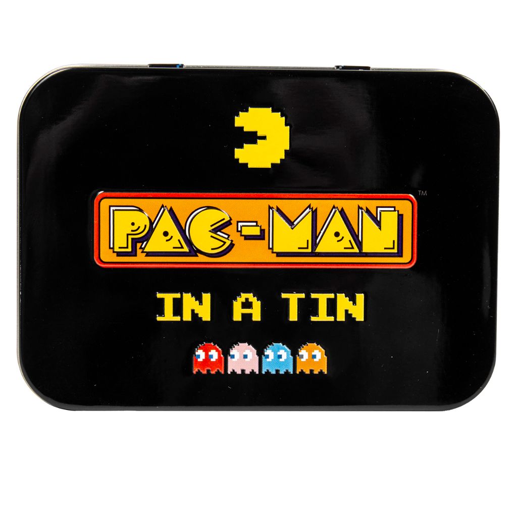 Pac-Man Arcade in a Tin - Classic Pacman Arcade Game. Full Color 8-bit Game Includes 4” Screen, Original Sounds, Official Gameplay, D-Pad Control. Officially Licensed Pac-Man Merchandise