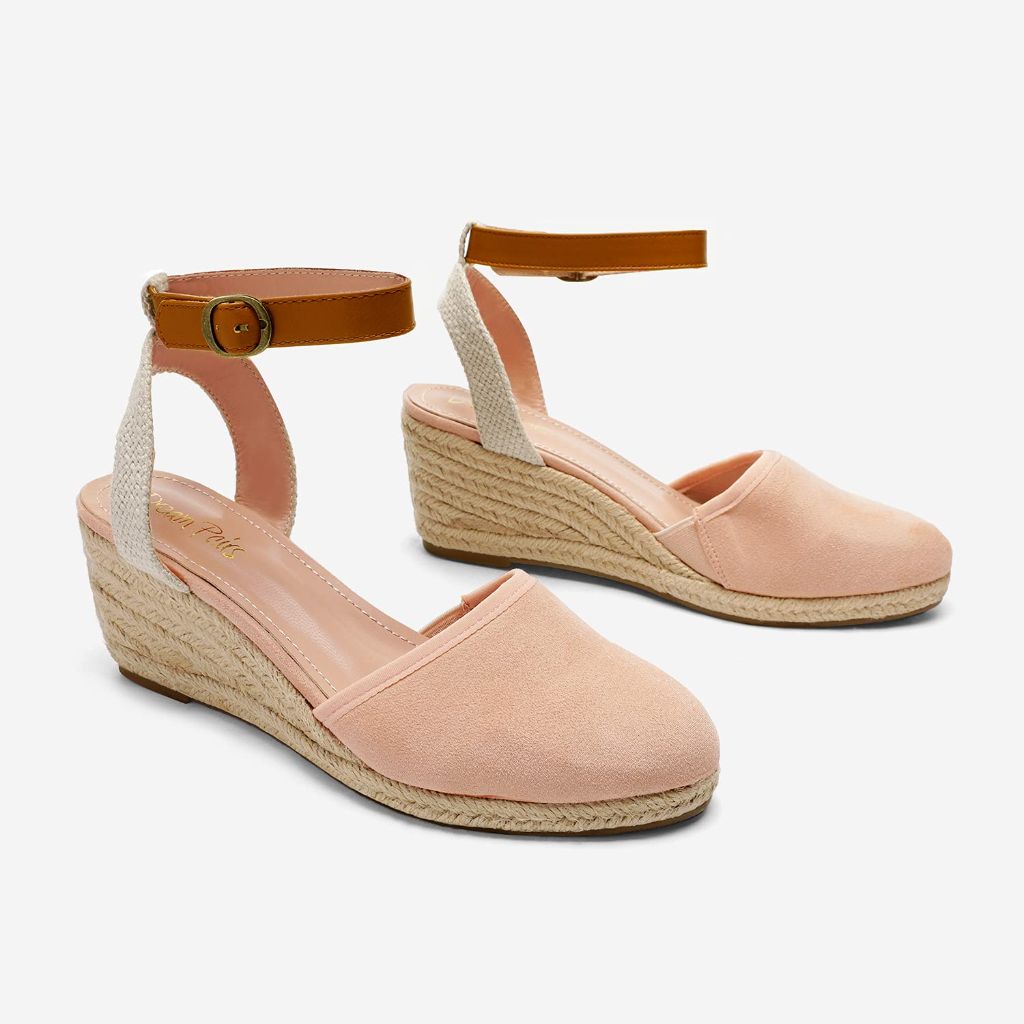 SZ 11 DREAM PAIRS, Amanda-3 Wedge Sandals for Women, Nude