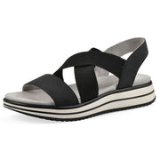 CLIFFS BY WHITE MOUNTAIN Women's Hapley Strappy Sandal, Black/Nubuck, 9.5 M