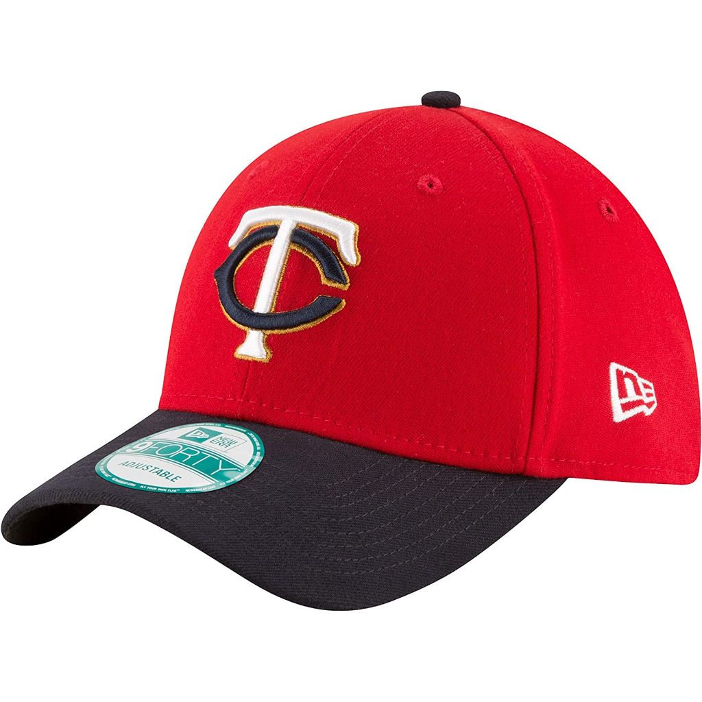 New Era Unisex-Adult MLB The League 9FORTY 2-Tone Adjustable Hat Cap One Size Fits All - Minnesota Twins Red Navy