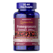Puritan's Pride Premium Pomegranate Extract 250mg, 120 Rapid Release Capsules (Packaging May Vary)