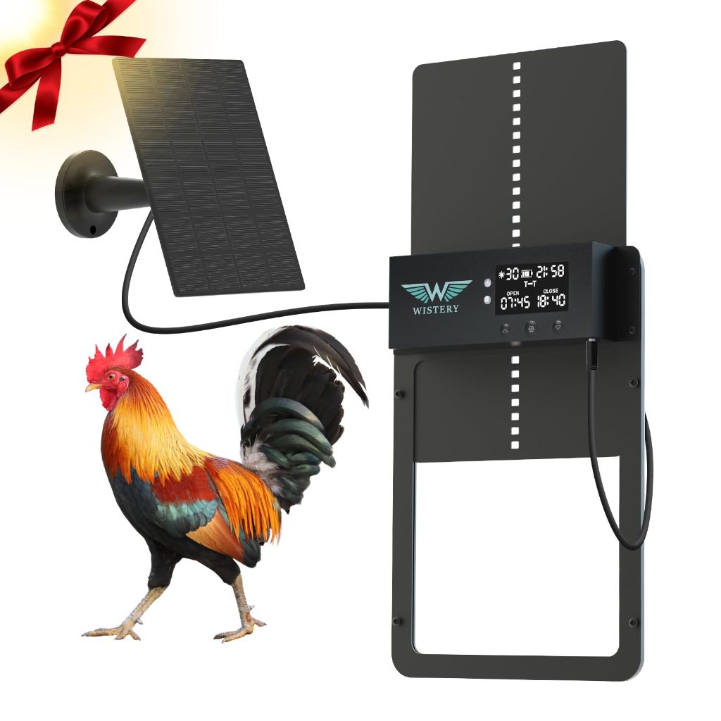 Automatic Chicken Door with LCD Display, Solar Chicken Coop Door with Multiple Modes & USB-C Charging