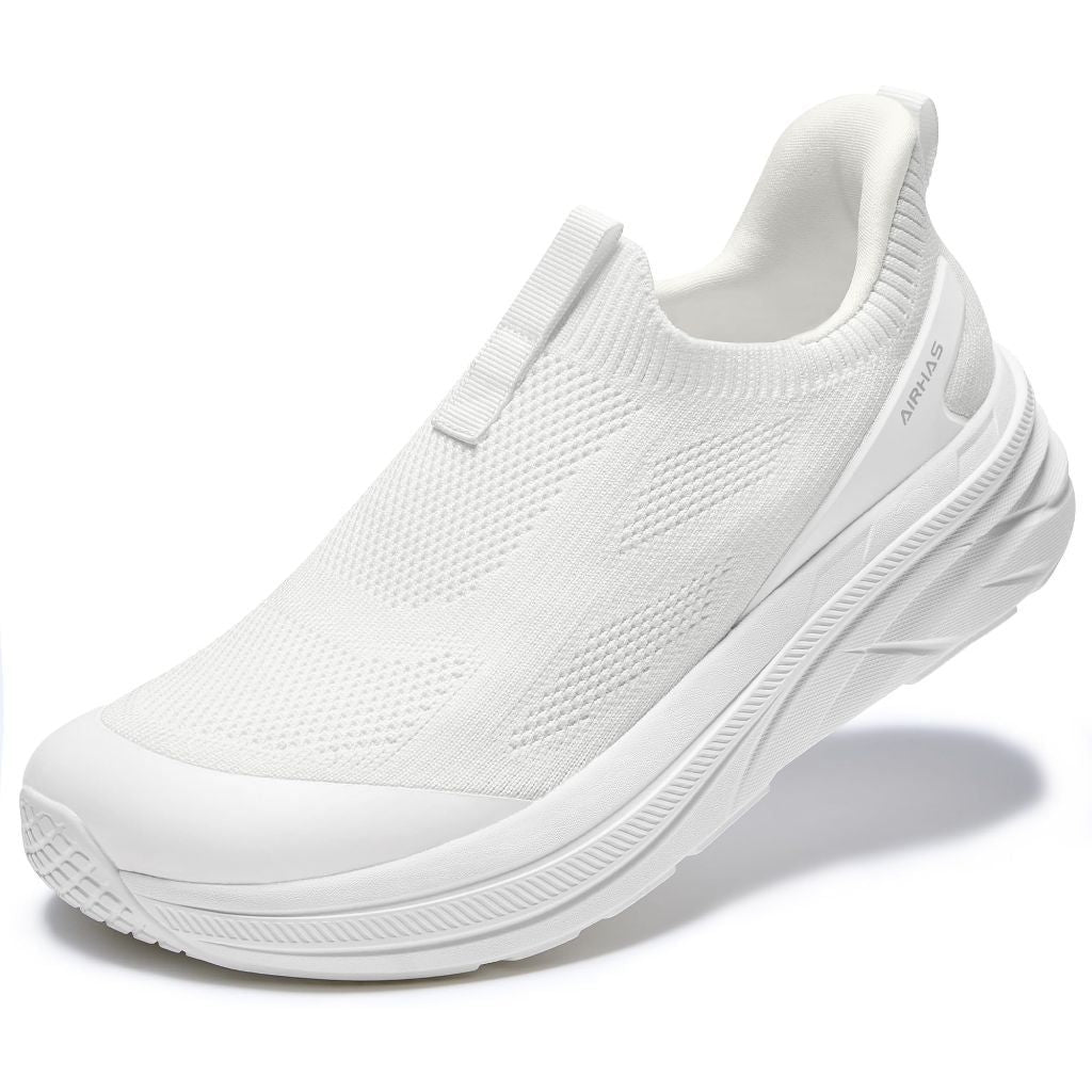 AIRHAS Womens Slip On Walking Shoes (White,10.0)