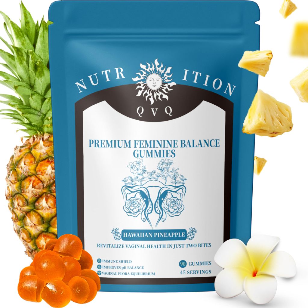 QVQ Pineapple pH Balance Gummies for Women's Health, Immune Support, Gluten-Free, 90 Count