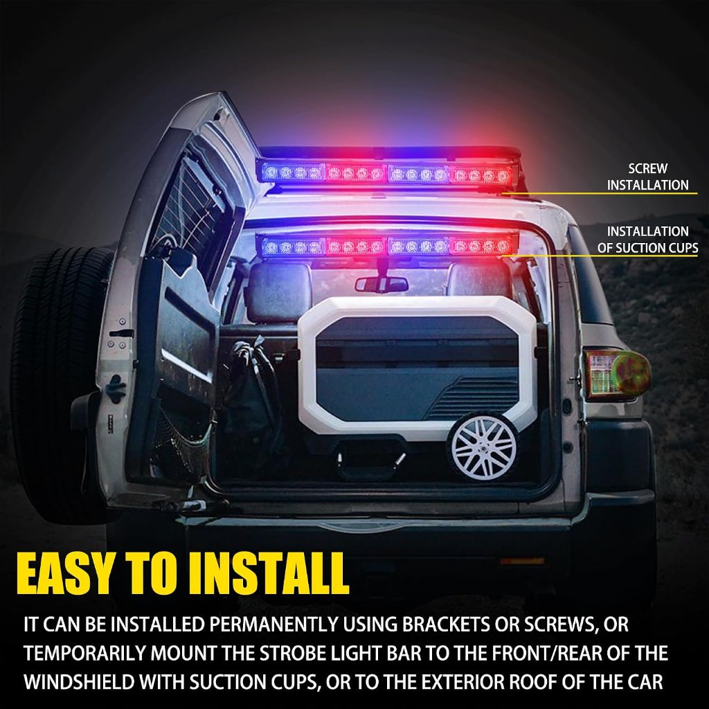 2 x 16.8 inch Emergency Strobe Light Bar. 32 LED 23 Flash Patterns