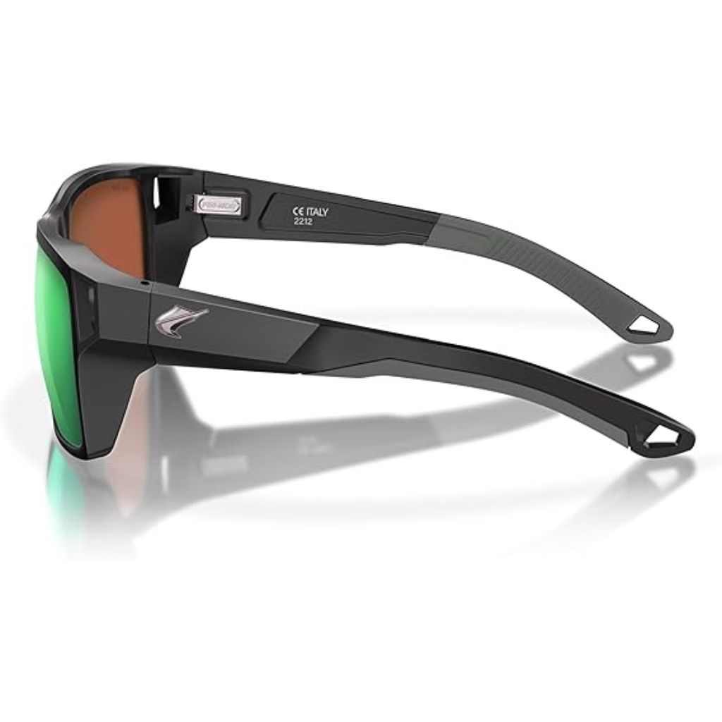 Fin-Nor Browns Bay Sunglasses - Matte Black Frame/Green Mirror Copper PC Lens