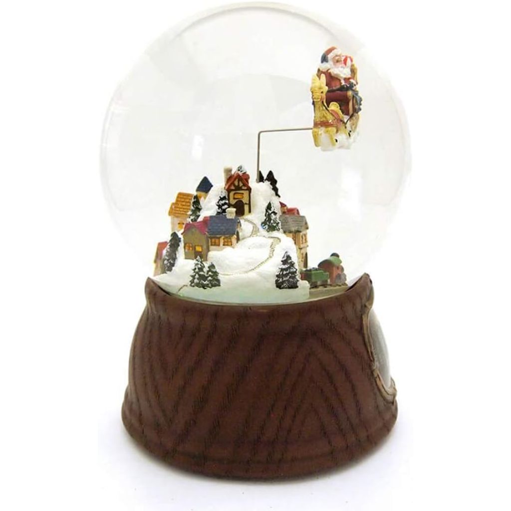 Roman Glitterdome 7" Musical Christmas Snow Globe: Santa with Train