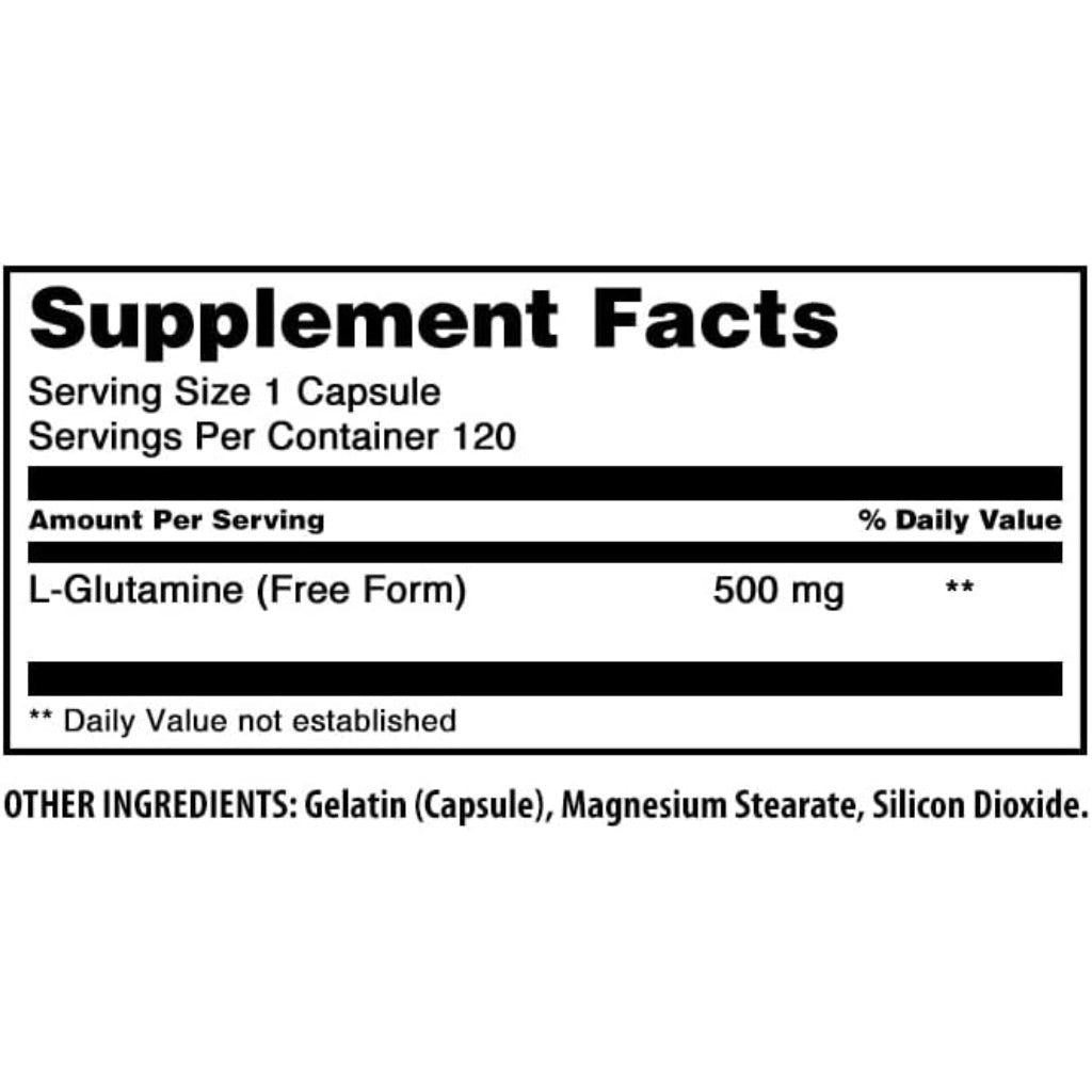 Amazing Formulas L-Glutamine Amino Acid Supplement, 500mg - 120 Capsules