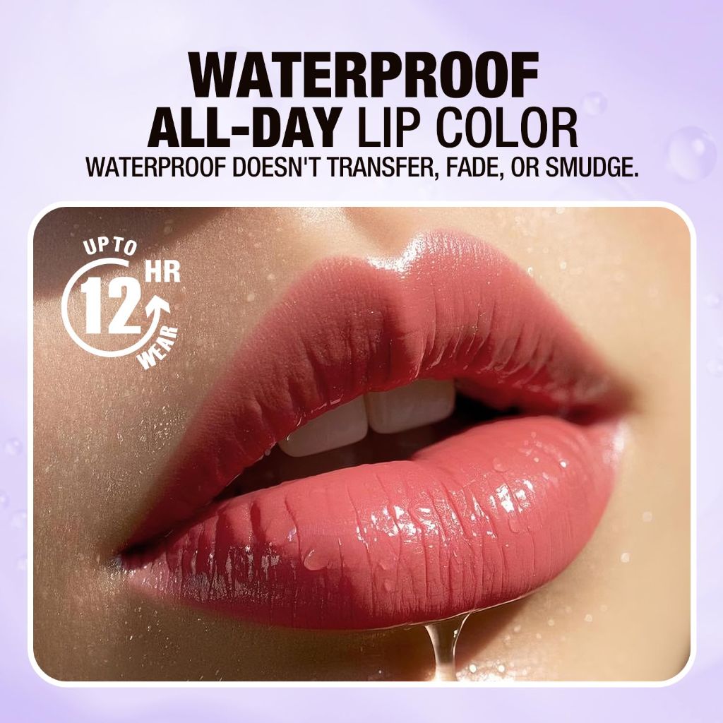 Jolilab Lip Stain Masque,Wipe Off Lip Tint, (#01+#02)