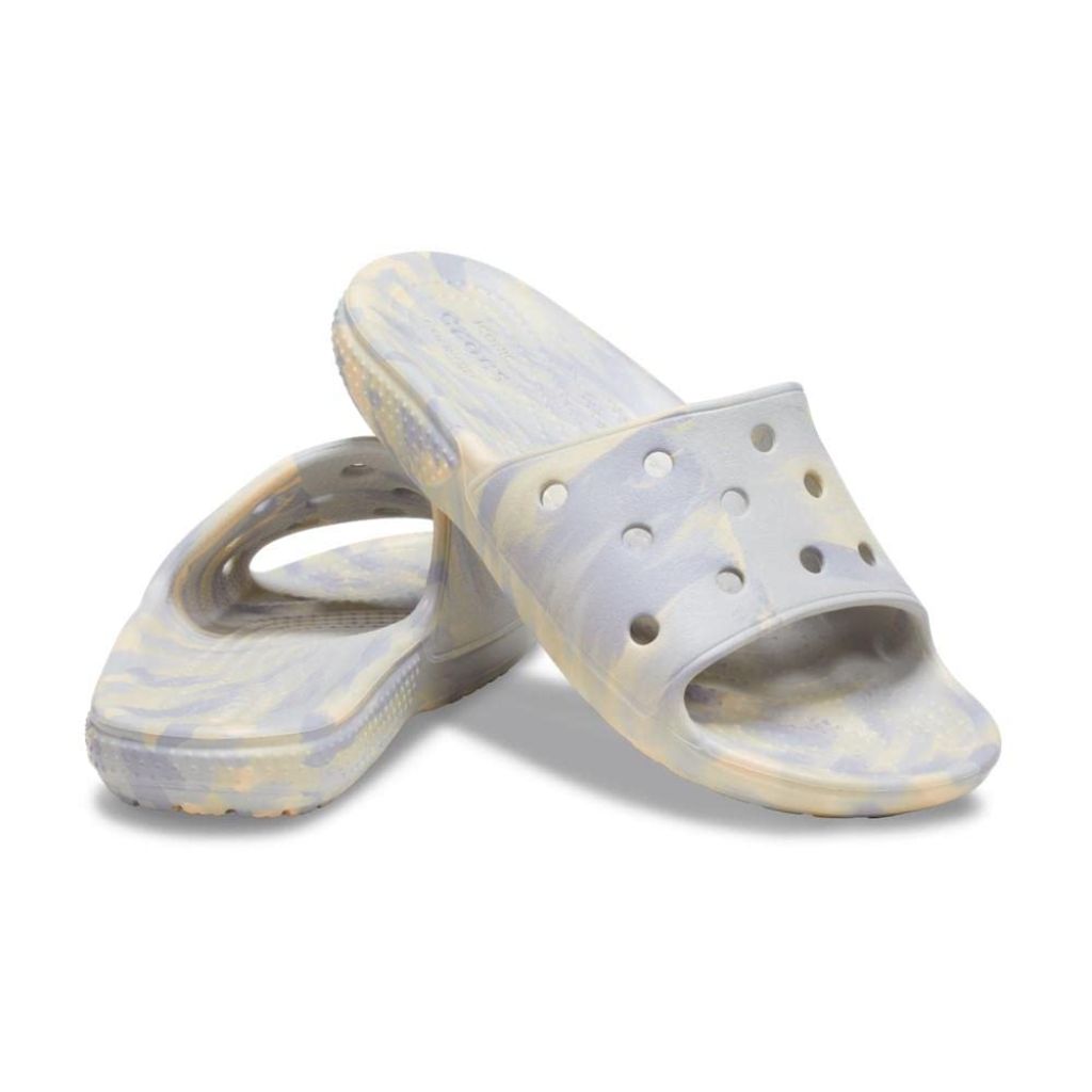 Crocs Classic Slide - Seasonal Graphics (Little Kid/Big Kid) Atmosphere/Multi Marbled 6 Big Kid M