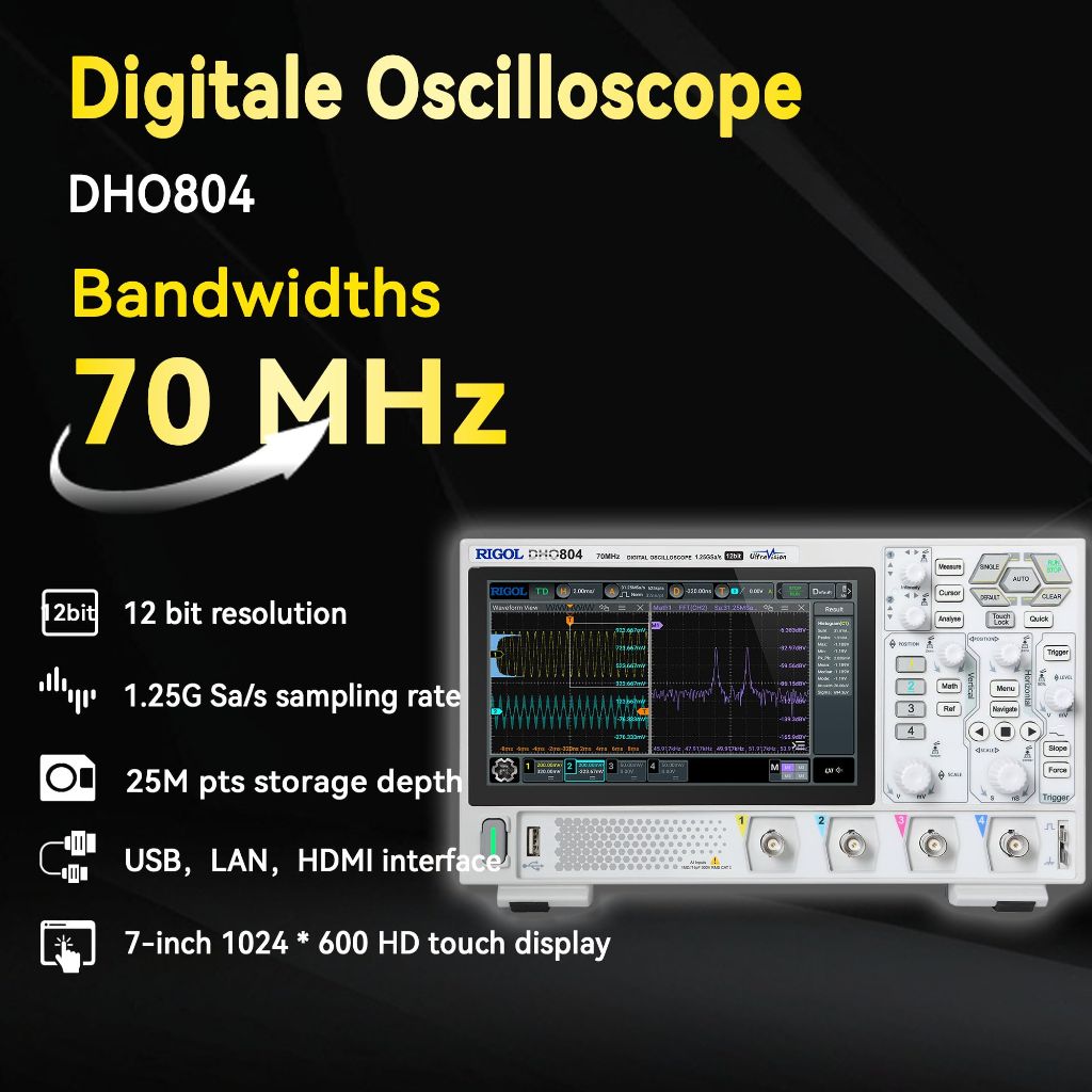 RIGOL Digital Oscilloscope 12-bit 25 Mpts Ultra Acquire
