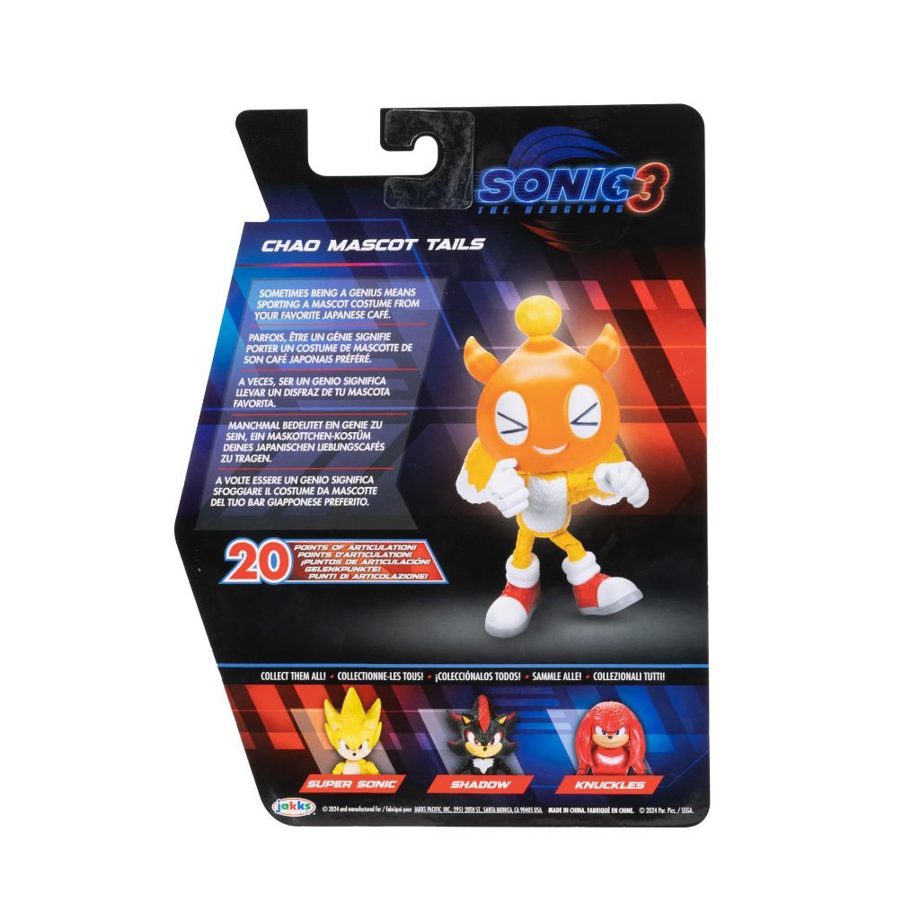 Sonic 3 Movie Action Figures 5-Inch Chao Mascot Tails Collector Toy Figure