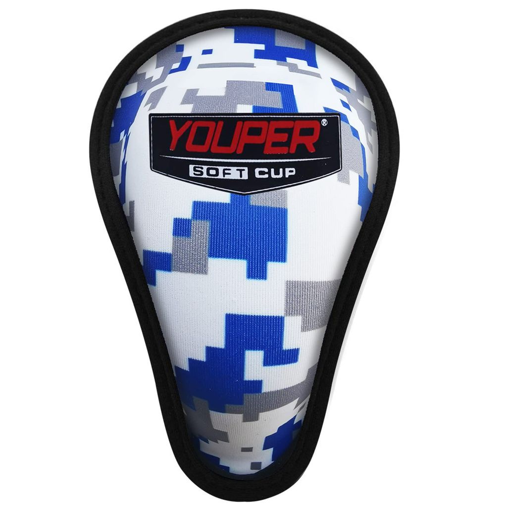 Youper Boys Compression Brief with Soft Protective Athletic Cup, White & Black, Large
