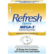 Refresh Optive Mega-3 Lubricant Eye Drops Preservative-Free Artificial Tears - 0.01 fl oz (0.4mL) - 30 Single-Use Containers