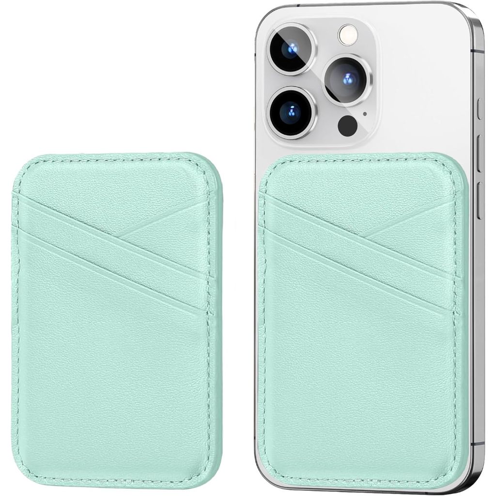 Miroddi Genuine Leather Magnetic Phone Wallet for iPhone 16/15/14/13/12 Series, 3 Card Slots, RFID Blocking - Green