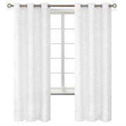 BGment Kids Blackout Curtains for Bedroom - Grommet Thermal Insulated Silver Star Print Room Darkening Curtains for Living Room, Set of 2 Panels (42 x 72 Inch, White)