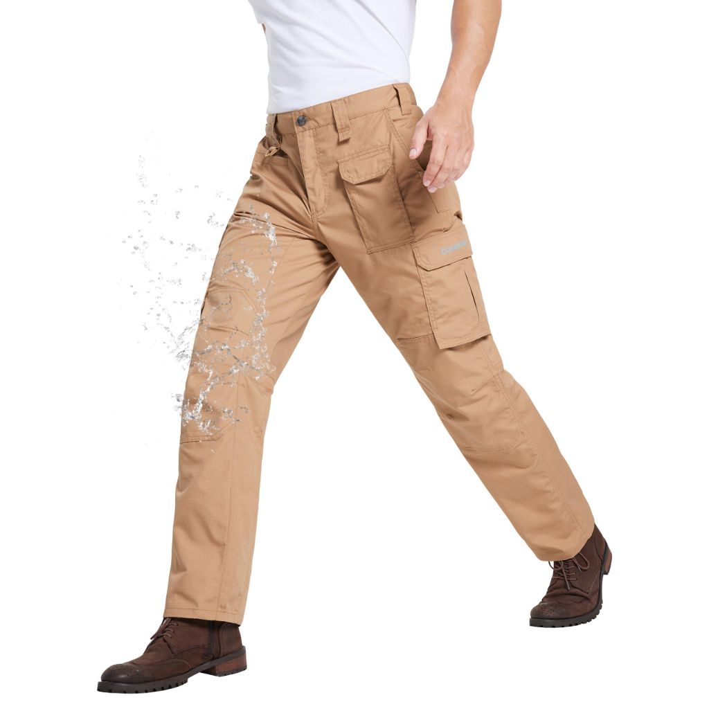 DURAWERK Men's 4-Way Stretch Cargo Pants - Khaki, 36W X 32L