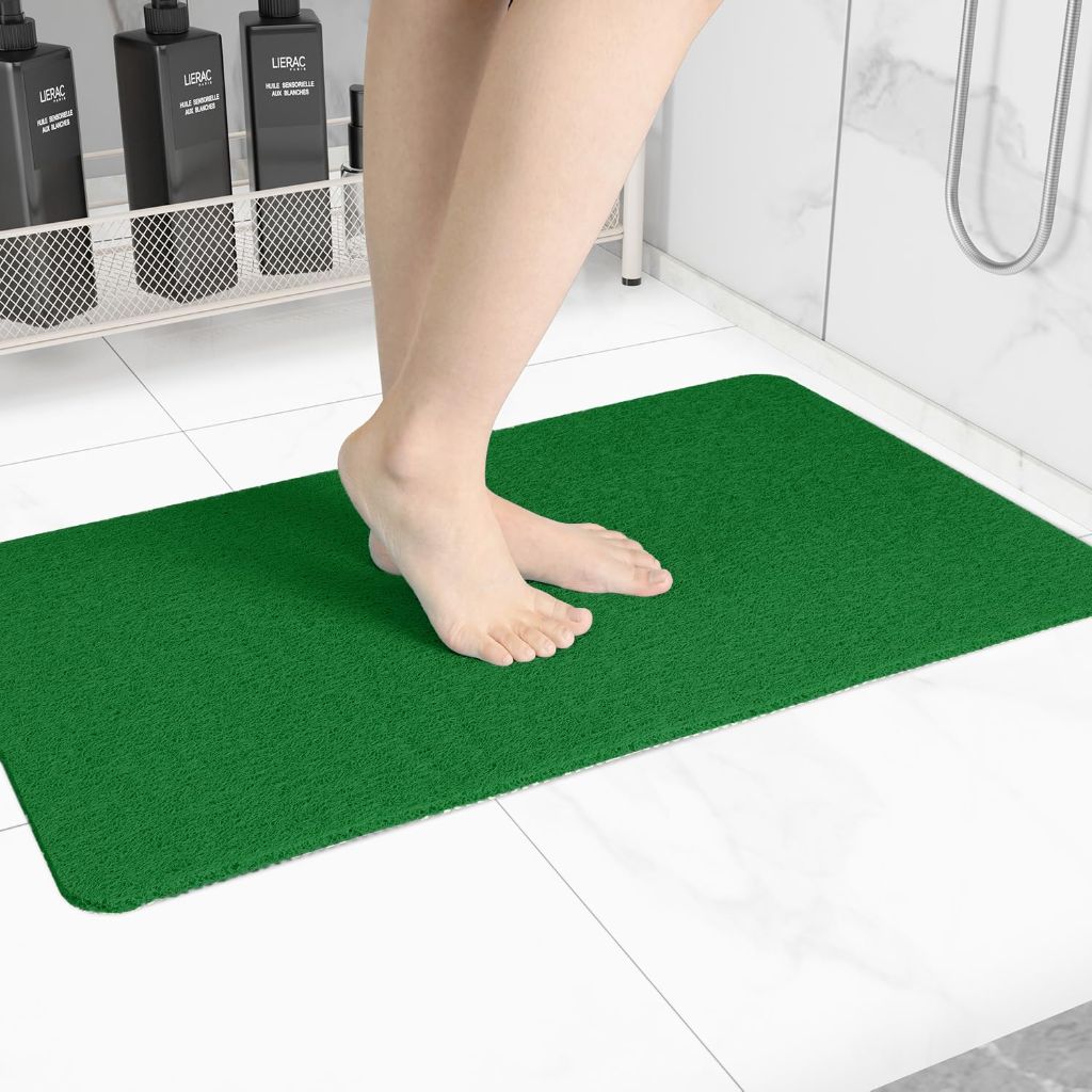 Hargiis Non-Slip Bathtub Mat, Anti Slip Shower Mat, Fast Drying, (Dark Green 36"×24")