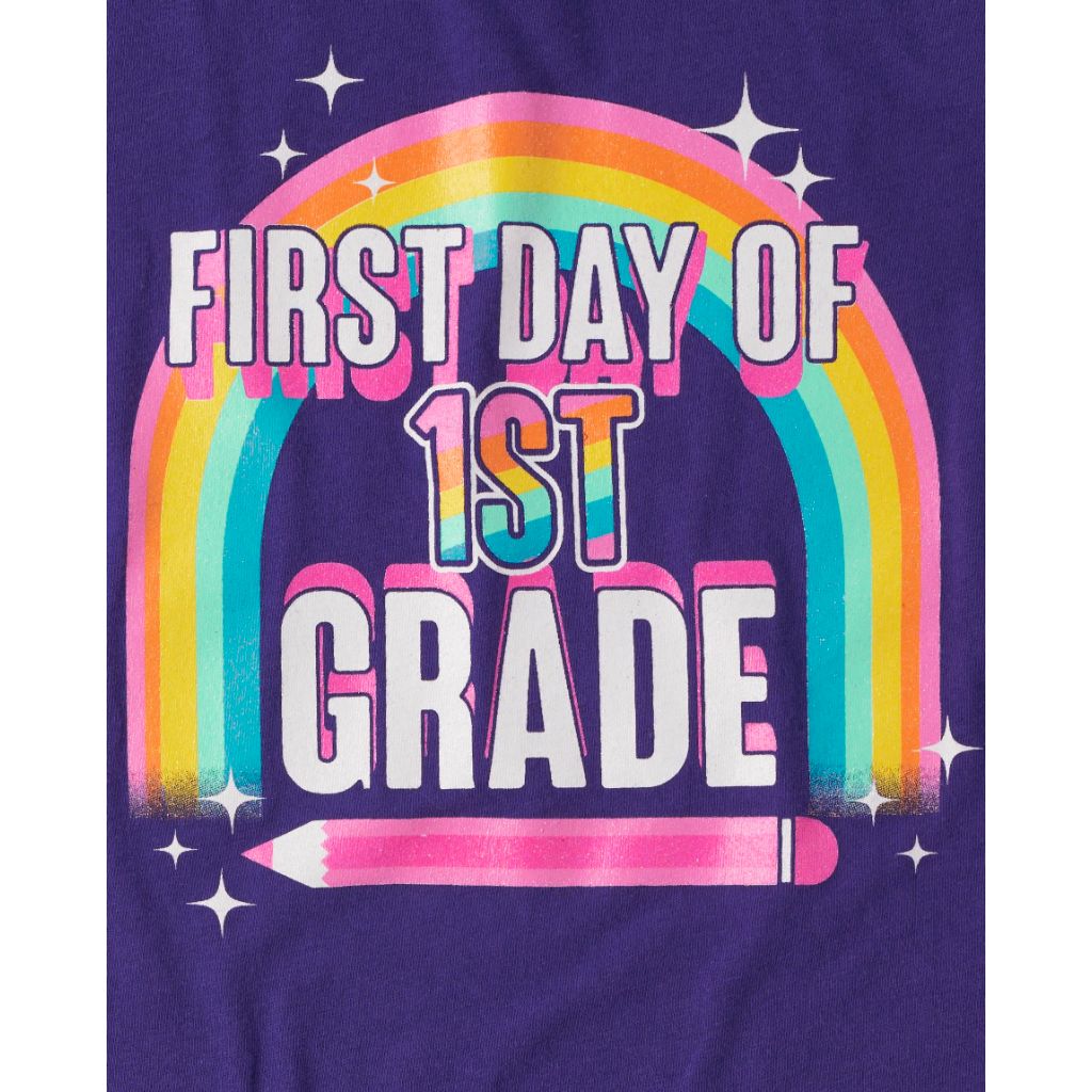 The Children's Place Girls School Days Short Sleeve Graphic T-Shirts, 3-Pack, Medium