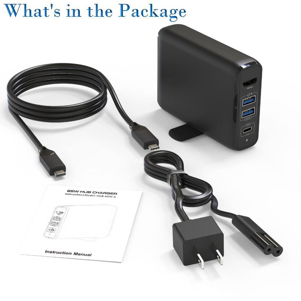 Portable Docking Station for Nintendo Switch with 65W Power Supply, USB C 3.1 Cable