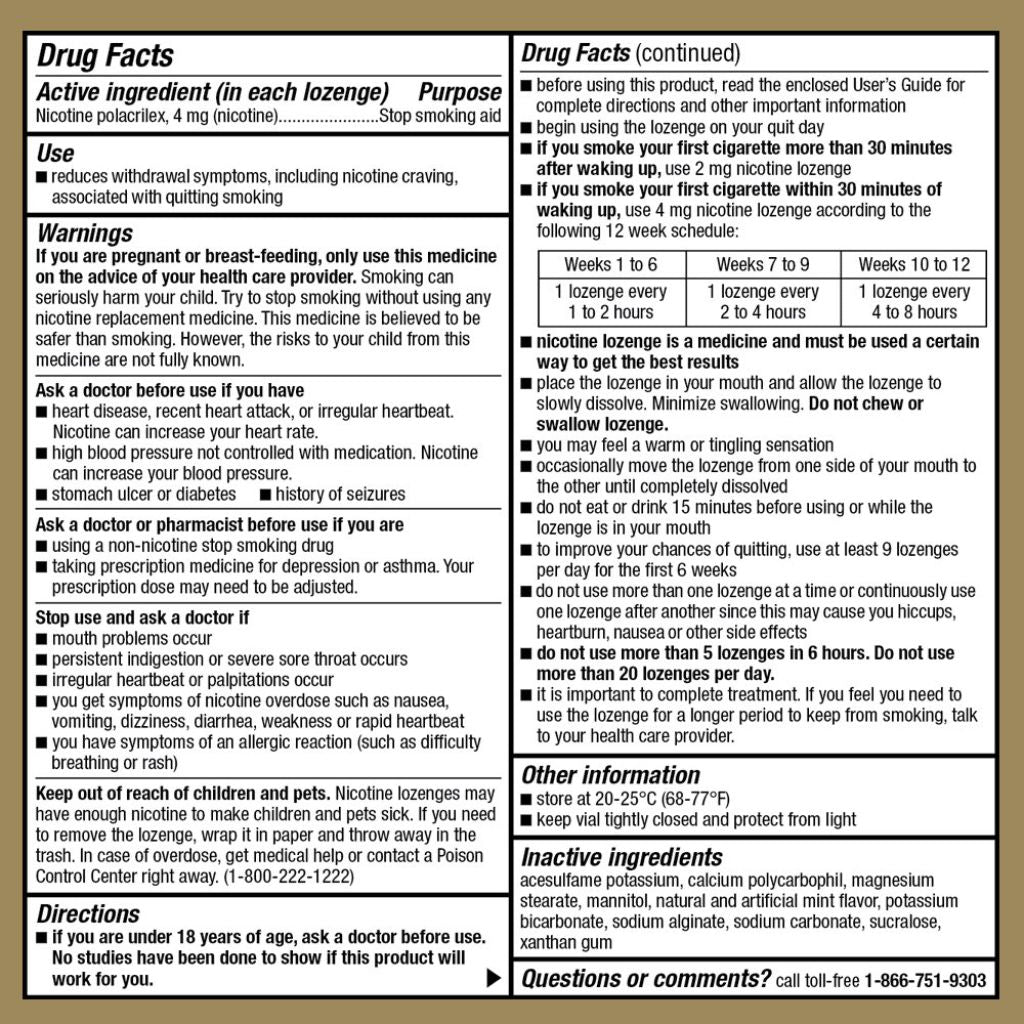 GoodSense Mini Nicotine Polacrilex Lozenge 4mg, Mint | 81-Count