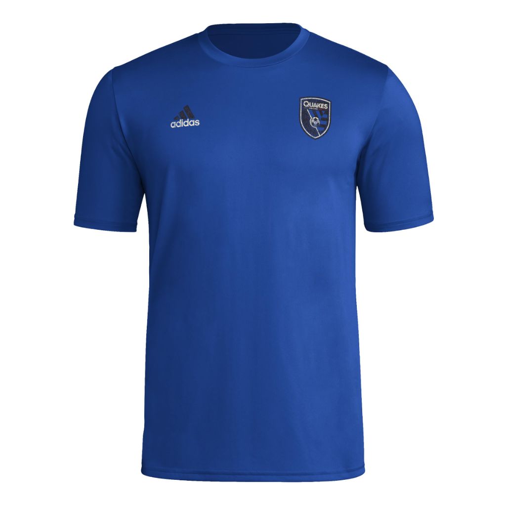 Adidas Men's San Jose Earthquakes MLS Short Sleeve T-Shirt, Team Royal Blue, Small