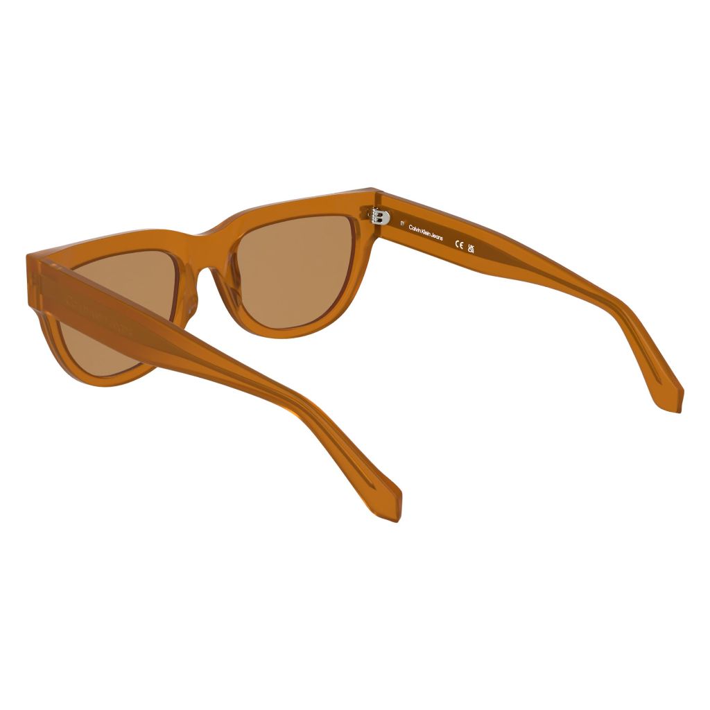 CALVIN KLEIN JEANS Women's Sunglasses CKJ25600S - Brown To Havana with Solid Orange Lens