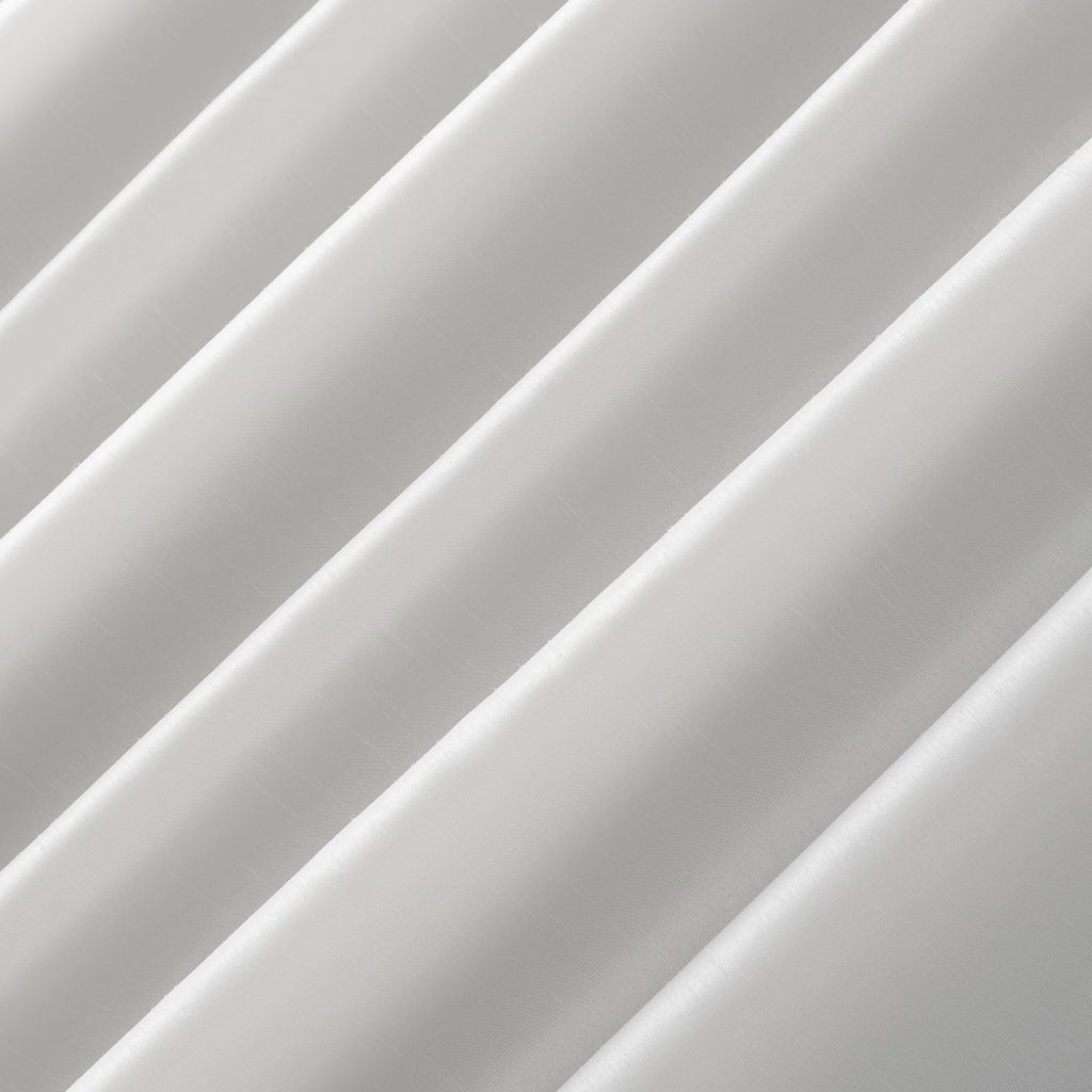 Sun Zero Greyson Faux Dupioni Silk Thermal Extreme Total Blackout Back Tab Curtain Panel - Pearl White, 50" x 108"