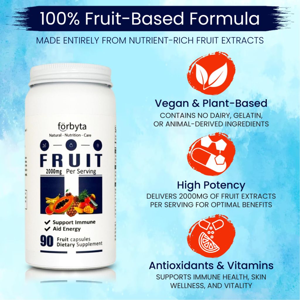 Forbyta Fruits Supplement – Whole Food-Based Fruit Blend Capsules – 90 Capsules