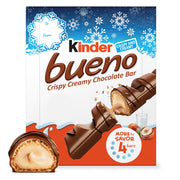 Kinder Bueno, Crispy Creamy Chocolate Bars with Hazelnut Cream, Stocking Stuffers, Individually Wrapped, 10 - Pack, 3 oz Each