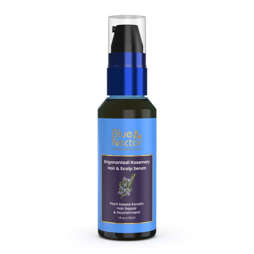 Blue Nectar Rosemary Hair & Scalp Serum for Women & Men | Advanced Hair Growth Serum for Dry & Frizzy Hair | with Plant Based Keratin (17 Herbs, 1.6 Fl Oz)