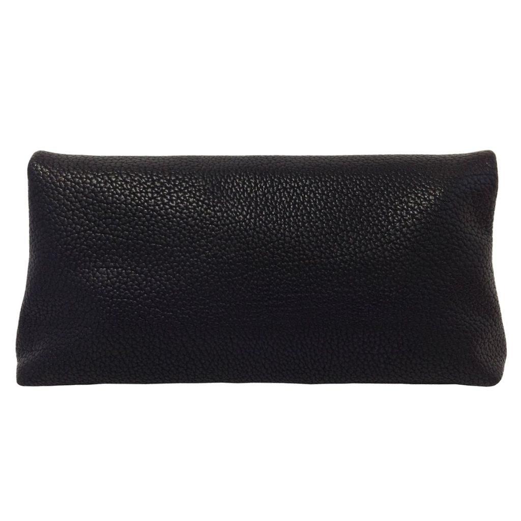 JNB Faux Leather Oversize Foldover Clutch Bag with Zipper Pocket