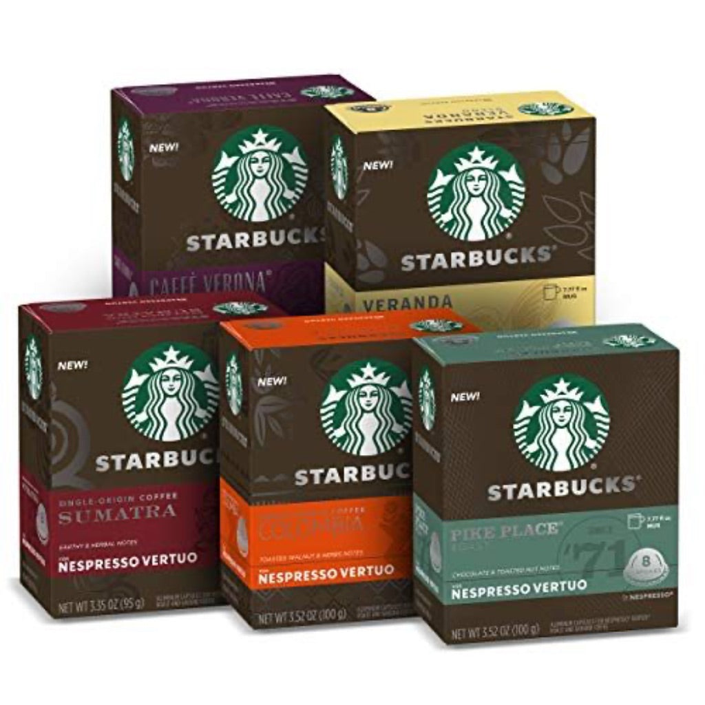 Starbucks by Nespresso Vertuo Blonde, Medium, Dark Roast Variety Pack Coffee Capsules, 7.8oz, 40ct