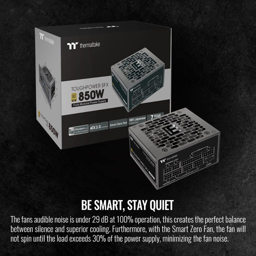 Thermaltake Toughpower SFX (ATX 3.0 Standard) 850W Full Modular 80Plus Gold Power Supply; PS-STP-0850FNFAGU-1