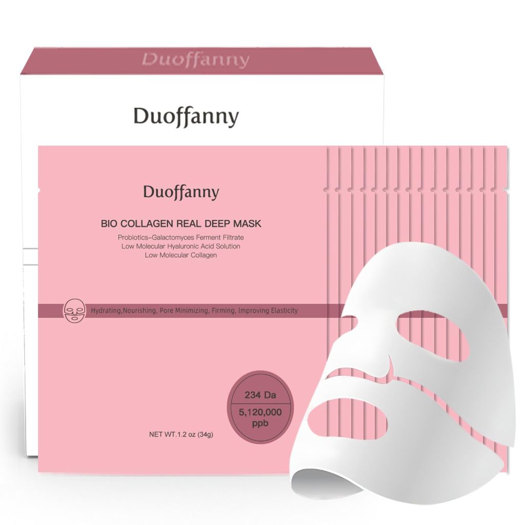 Duoffanny Bio-Collagen Real Deep Mask, Hydrating Overnight Hydrogel Mask ,34g x 16ea