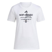Adidas Womens San Diego FC Pre-Game Short Sleeve Soccer T-Shirt,White/Mls-Sdi-3pp,X-Large