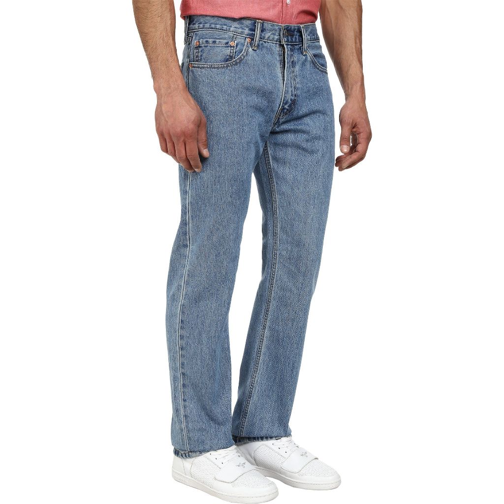 SZ 36W x 34L Levi's Men's 505 Regular Fit Jeans , Light Stonewash