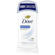 Dove Women'a Original Clean 24h Invisible Solid Antiperspirant Deodorant - 2.6oz